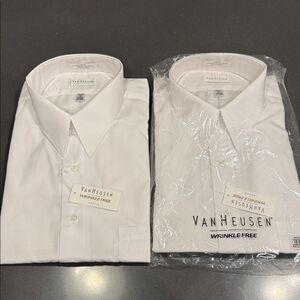 Van Heusen Classic White Dress Shirt pkg of 2